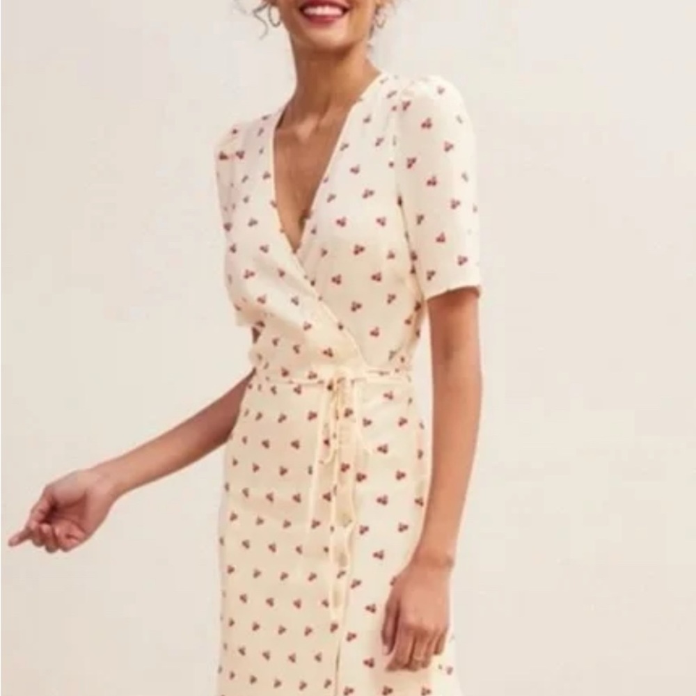 Rouje Gabinette V Neck Dress size 36 Strawberry print
